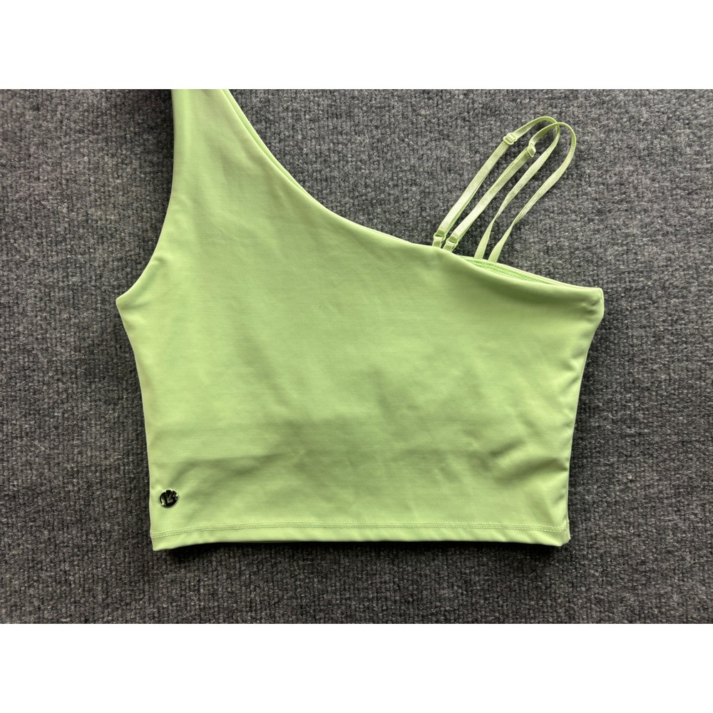 Buffbunny One Shoulder Sports Bra Womens Small Lime Green Multi-Strap Crop Top